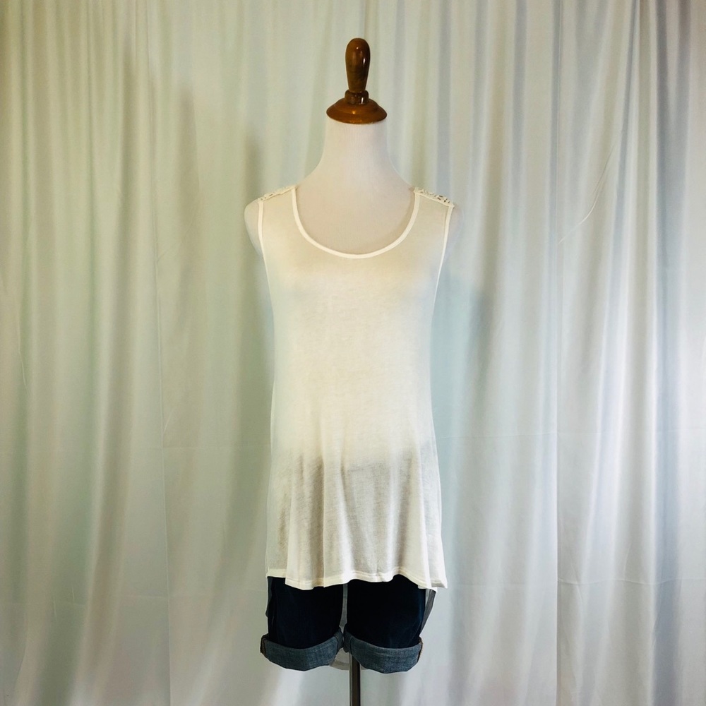 COMING SOON! Lace Trim Draped Back Top
